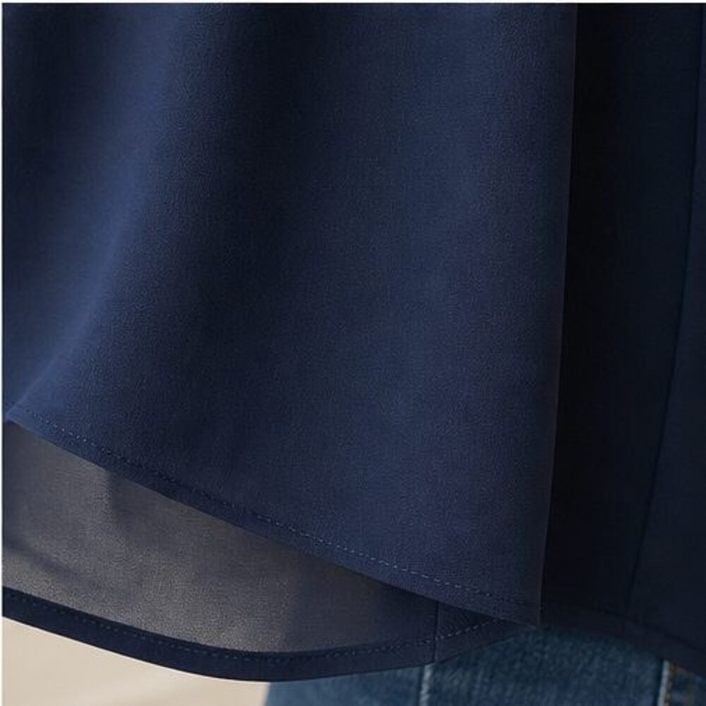 Navy Ruffle Blouse - Picture 6 of 6